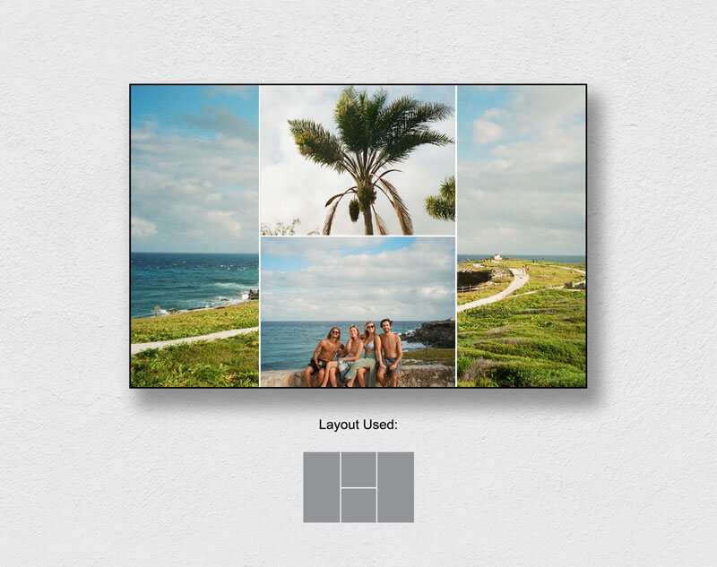 Examples of custom collage maker layouts and inspiration for what photos might look like when printed in different layouts.