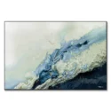 Abstract ocean painting with turquoise waves blending with beige and cream hues, capturing the essence of the sea.