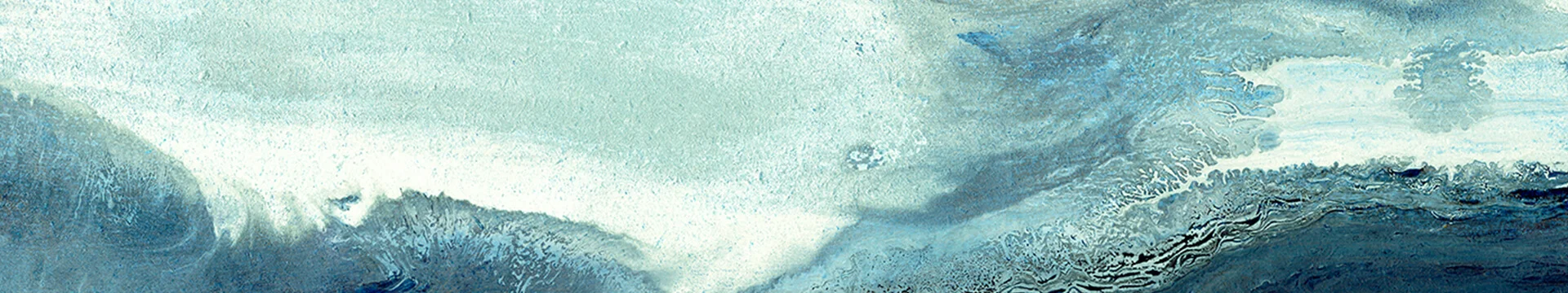 Nature inspired blue abstract artwork represents a wave and shifts from light blue to darker blue top to bottom on the piece.