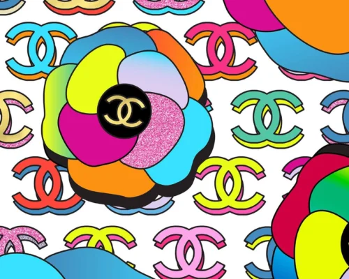 Large Colorful Chanel Logo Fashion Pop Wall Decor