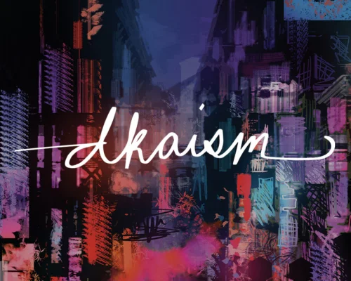 Daniel Ignacio Signature Over Purple and Black Abstract Art