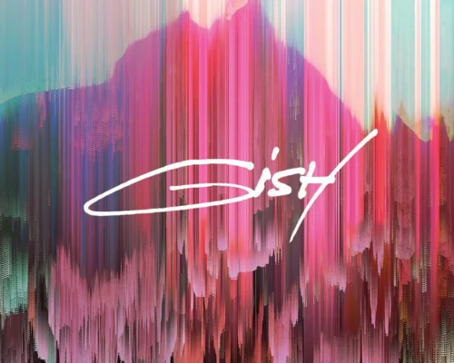 Jamison Gish Signature over Colorful Abstract Art