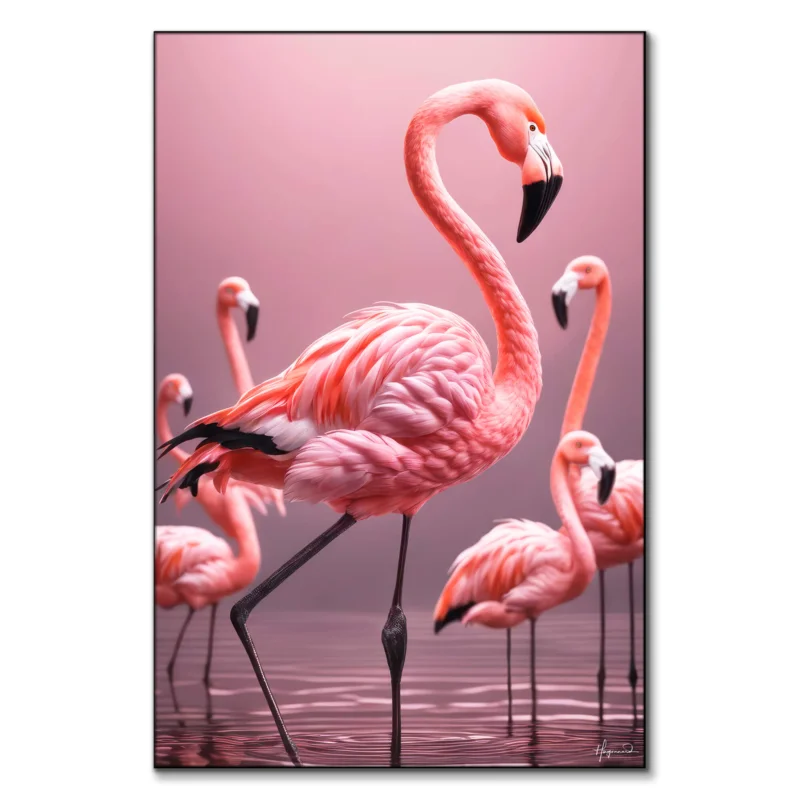 Flamingos Vibrant Wall Art by Philippe HUGONNARD