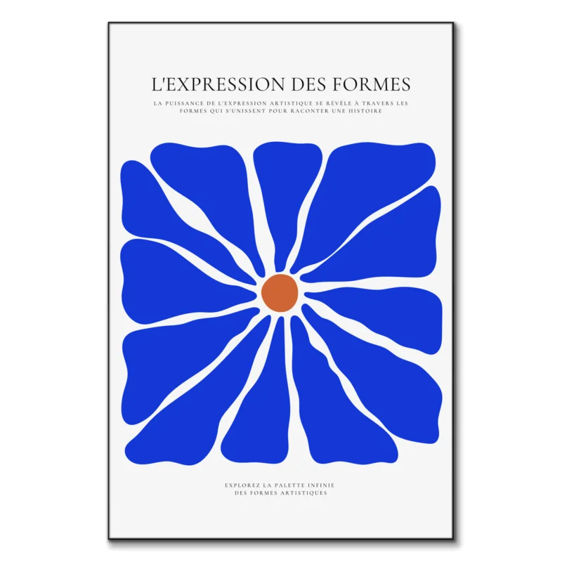 Blue Flower Blue Wall Art by RS Lab Studio