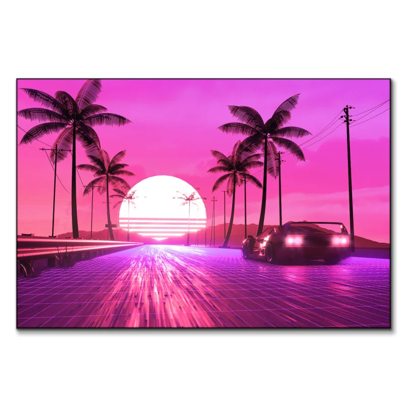 F40 Pink Sunset Vibrant Wall Art by Skie