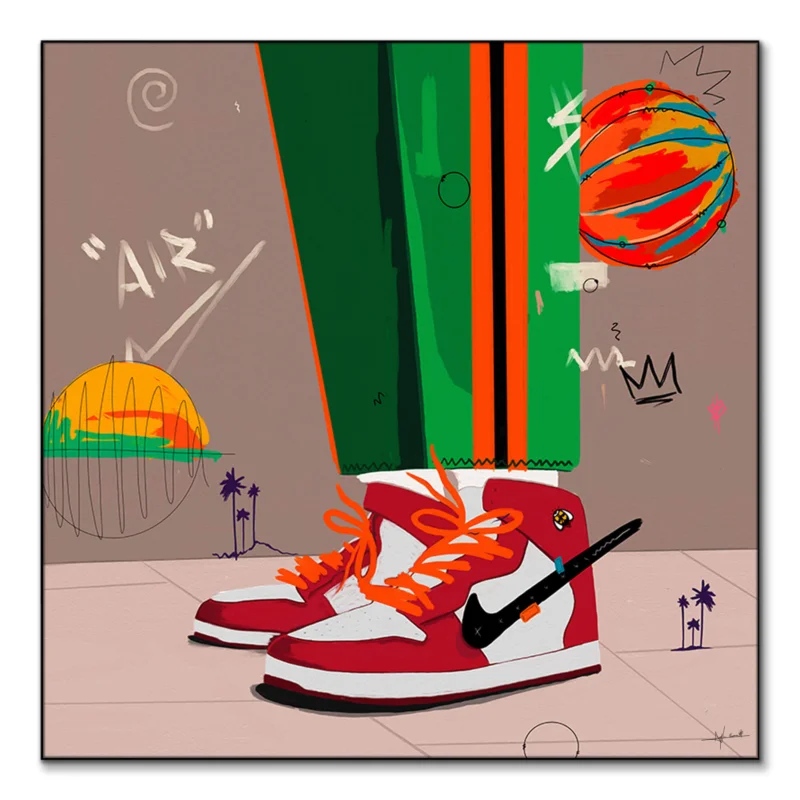 Virgil Street Red Wall Art by Nuwarhol