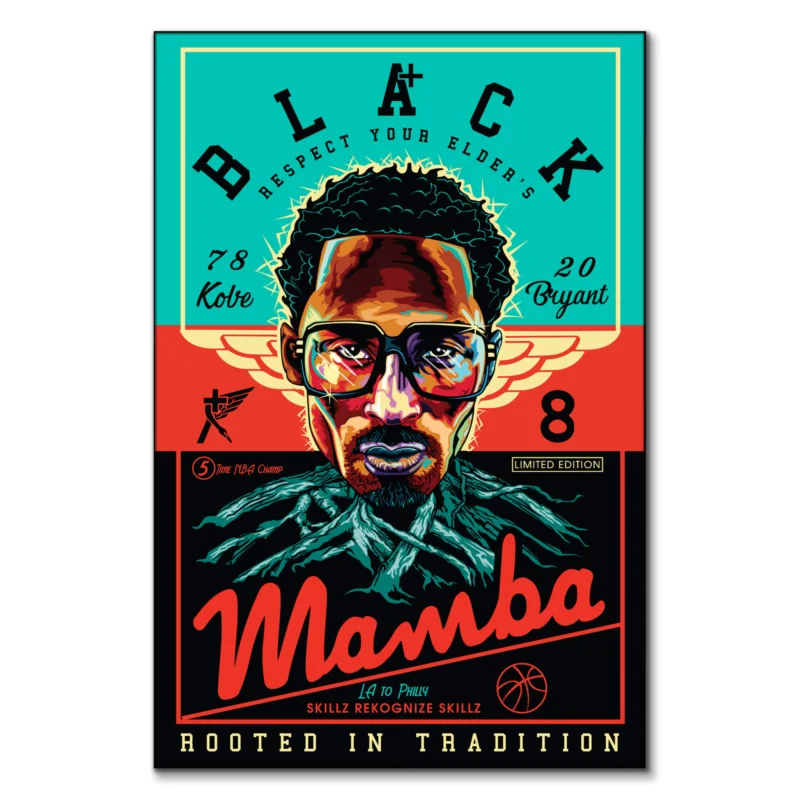 Black Mamba Kobe Bryant Vibrant Wall Art by Kelley Jackson