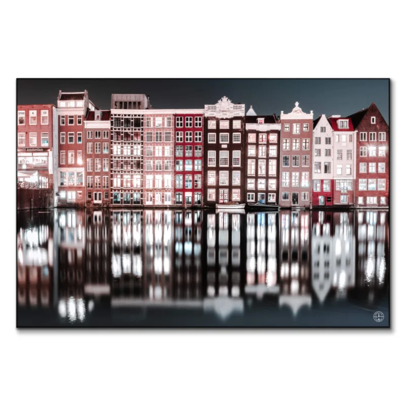 Amsterdam House Reflections Dark Wall Art by Scott Wilson