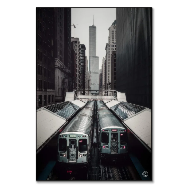 Chicago Trains Cool Wall Art by Scott Wilson