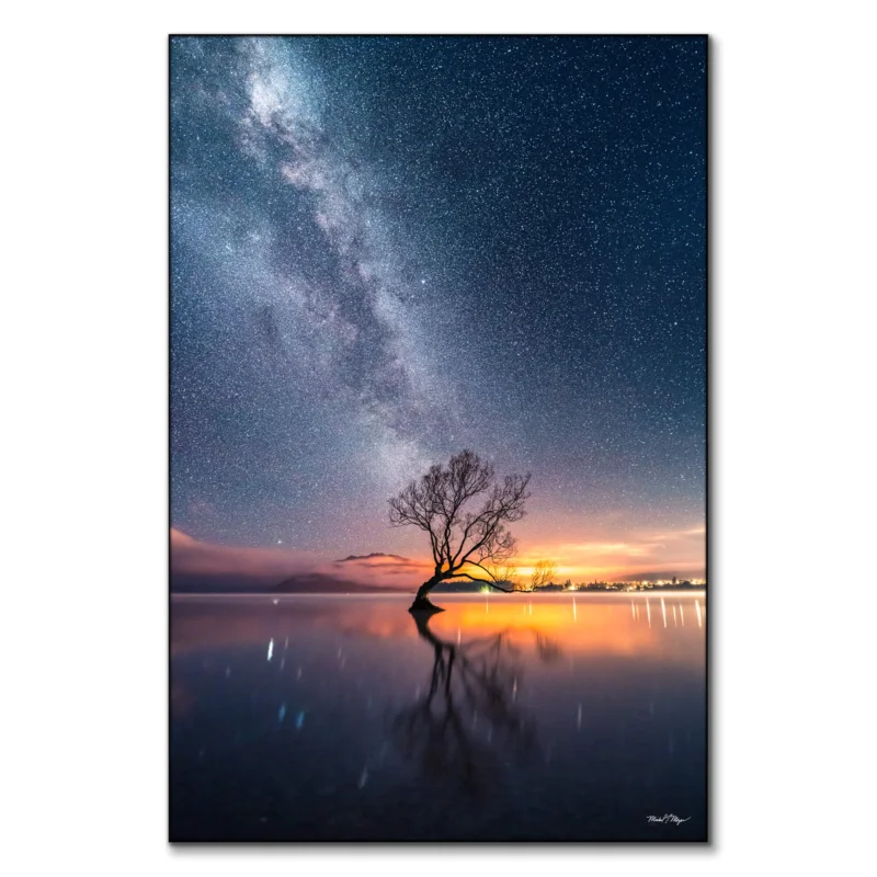 Wanaka Tree Milky Way Dark Wall Art by Michael Meyers