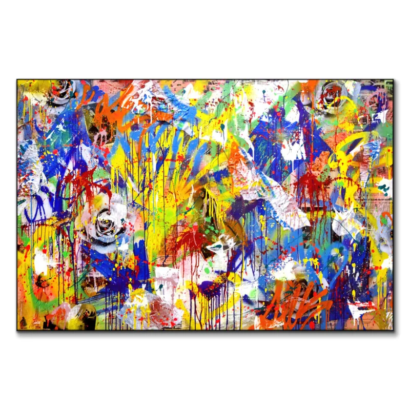 Yellow Graffiti Vibrant Wall Art by Seek One