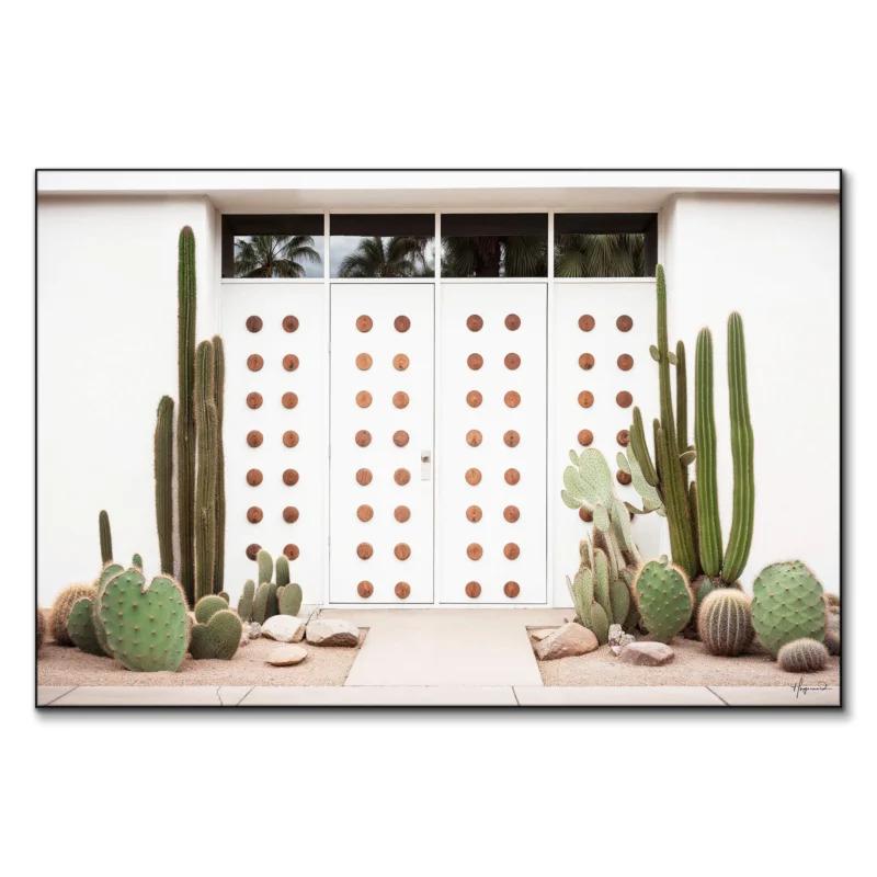 Mid-Century White Green Wall Art by Philippe HUGONNARD