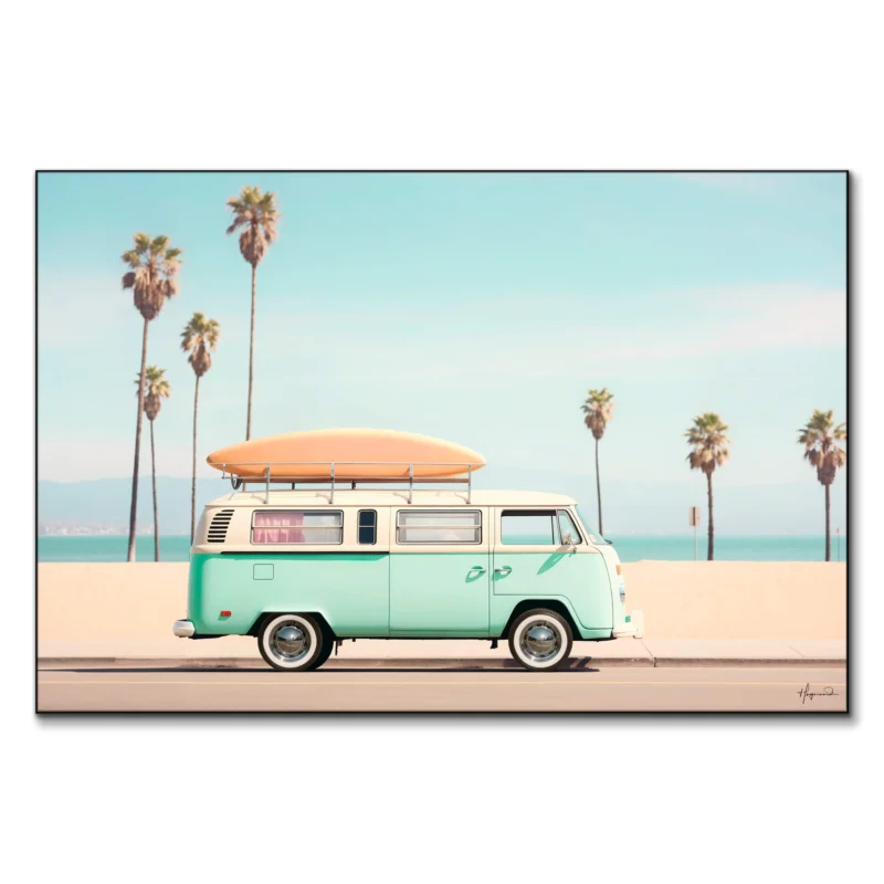 Pacific VW Van Pastel Wall Art by Philippe HUGONNARD