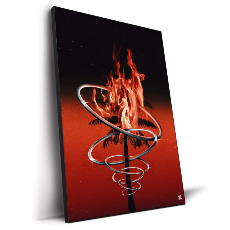 Fire Palm Tree Dark Wall Decor by Jay X Clay