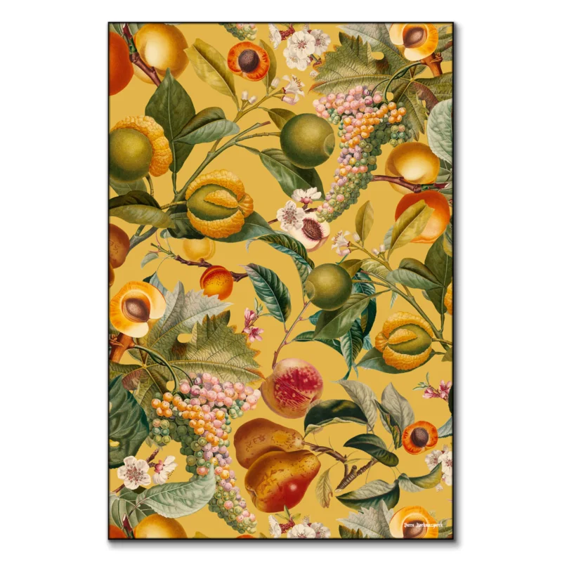 Vintage Fruit Pattern XXVIII Colorful Wall Art by Burcu Korkmazyurek