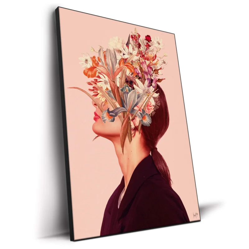 In Pink Floral Thoughts Red Wall Decor by Frank Moth