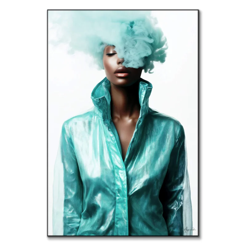 Zinnia Teal Wall Art by Philippe HUGONNARD