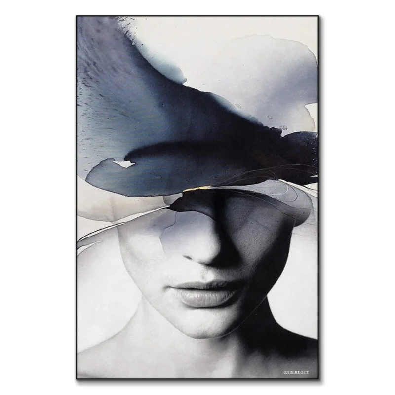 Blue Dreams Black and White Wall Art by Underdott