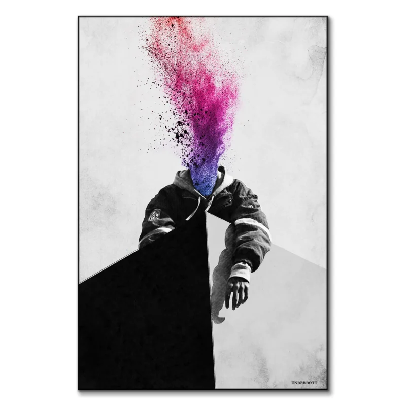 Burnout Black and White Wall Art by Underdott
