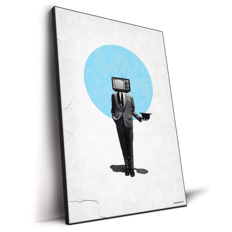 Too Much TV Black and White Wall Decor by Underdott