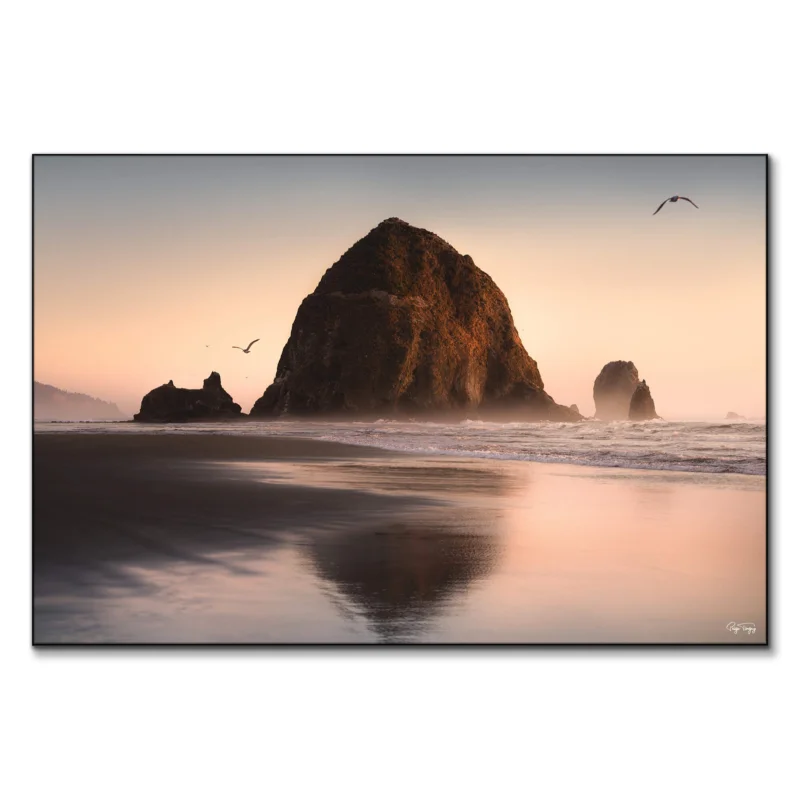Haystack Rock Orange Wall Art by Paige Tingey