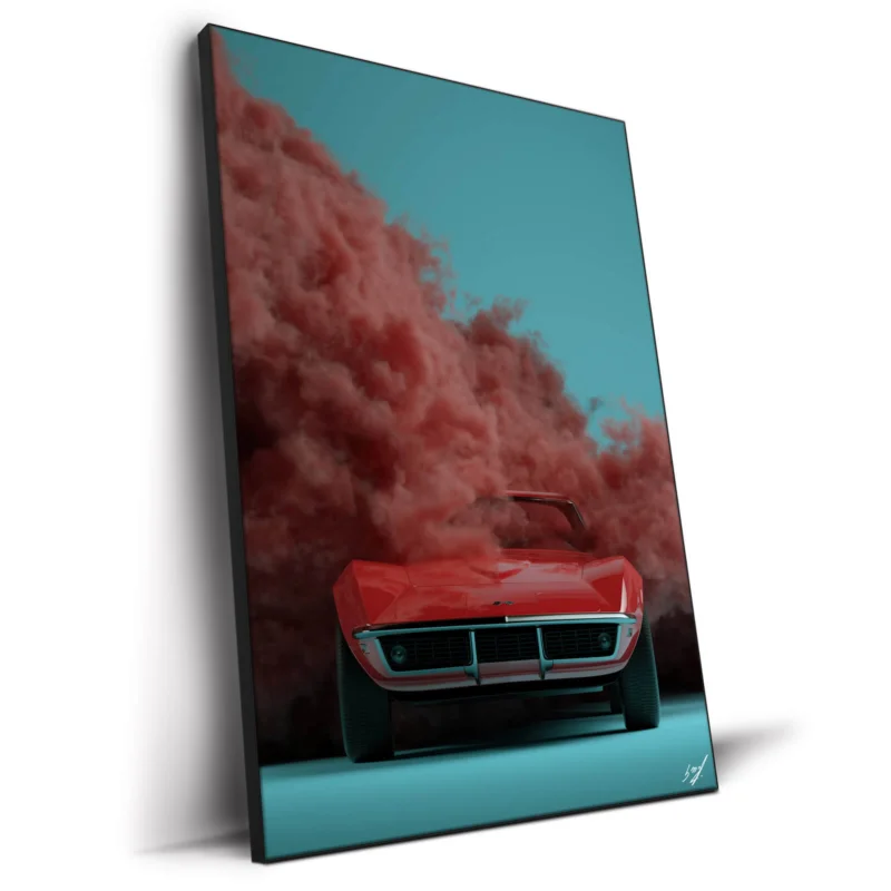 Chevrolet Corvette Red Wall Decor by Konji