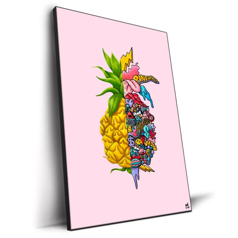 Pink Pineapple Vibrant Wall Decor by Wegs.Art