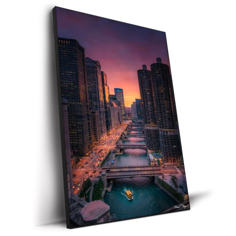 Chicago Sunset Vibrant Wall Decor by Michael Meyers