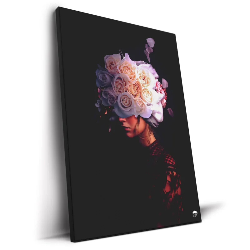 White Flowers Dark Wall Decor by Seamless