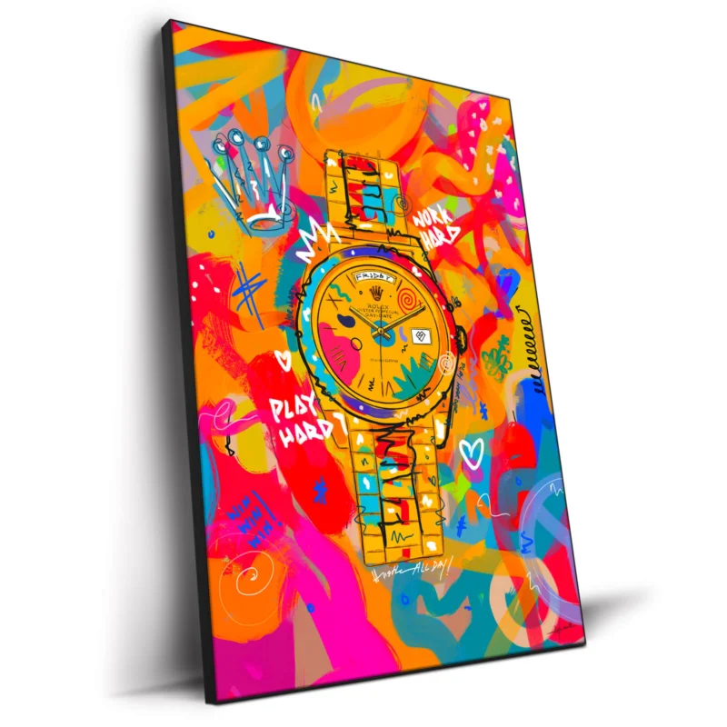 Hussle Hard Vibrant Wall Decor by Nuwarhol