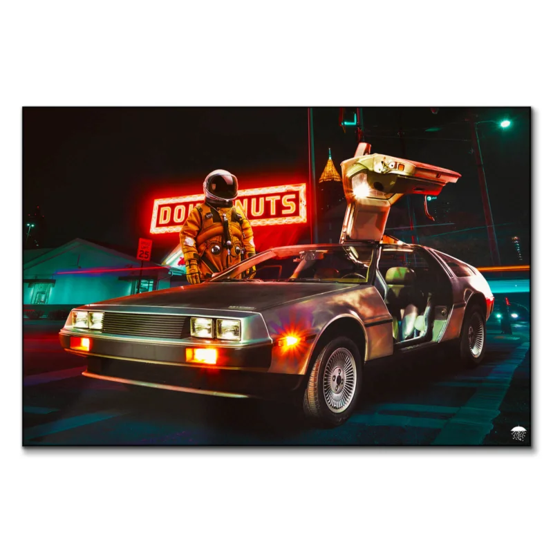 Retro Astronaut Dark Wall Art by Seamless