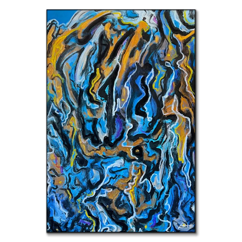 Let's See Where We Are Blue Wall Art by Bob Lombardi