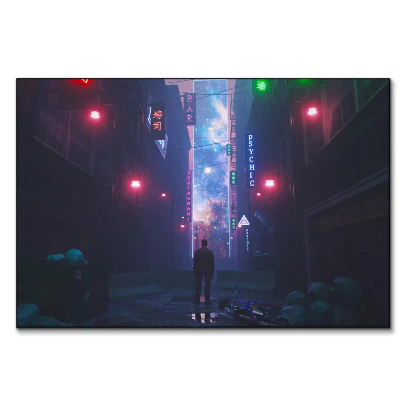 Beyond the Back Alley Dark Wall Art by Davansh Atry