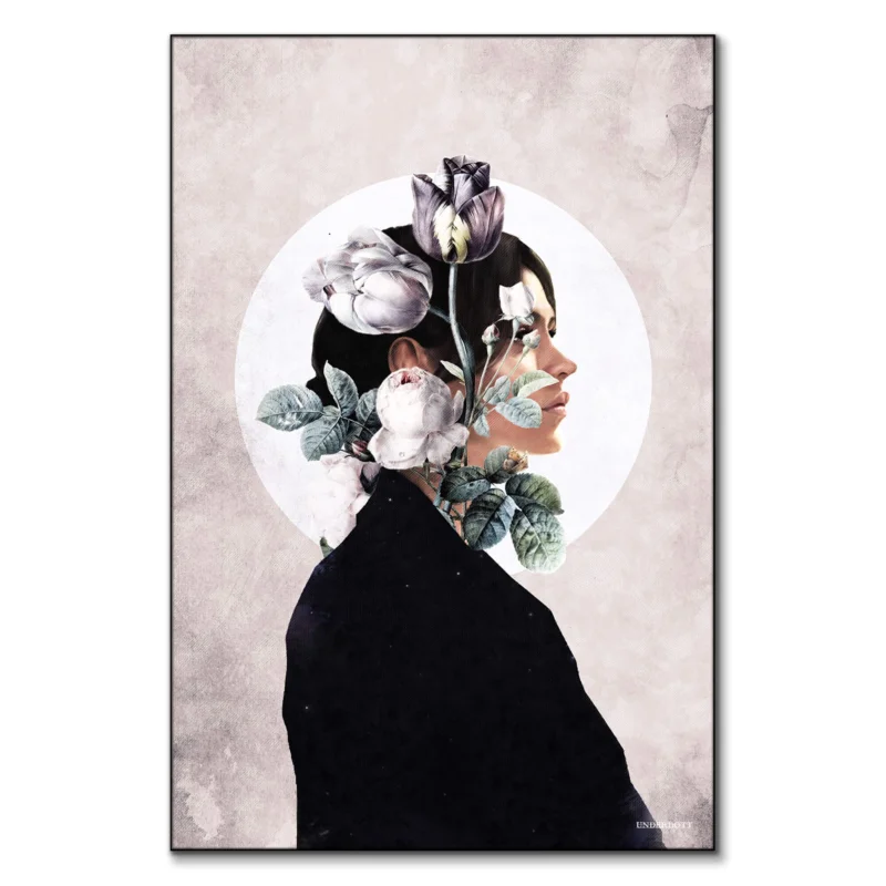 Tulips and Roses Neutral Wall Art by Underdott