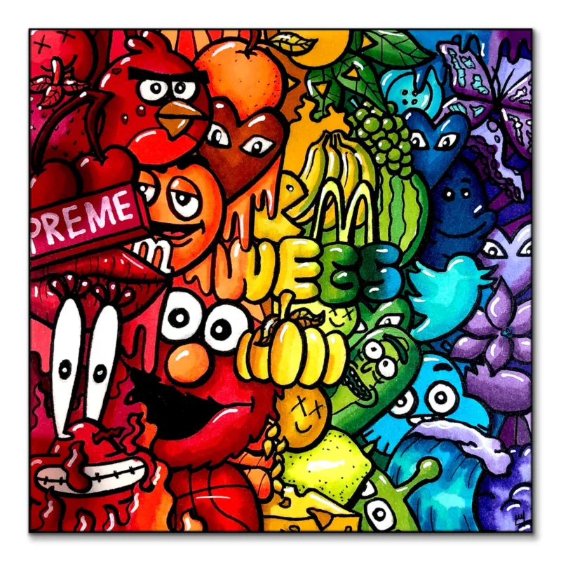 Cartoon Rainbow Vibrant Wall Art by Wegs.Art