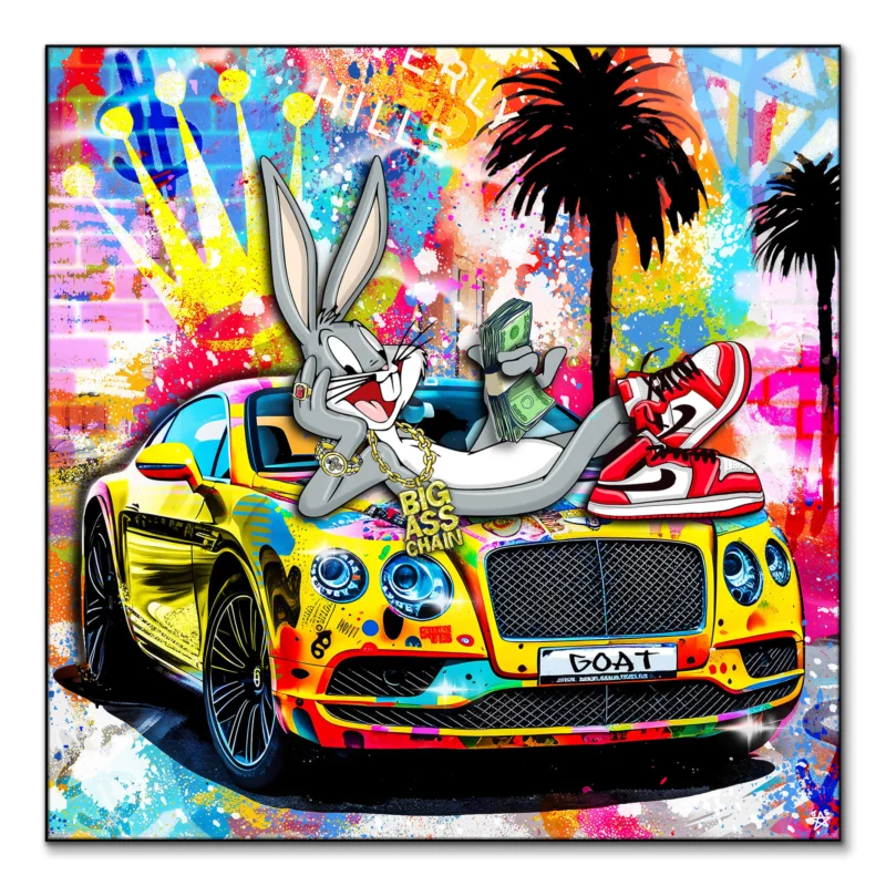 Bugs Bunny Bentley Vibrant Wall Art by Jessica Stempel