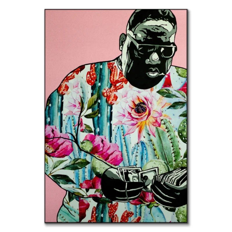 Floral Biggie Pink Wall Art by IR Artwork